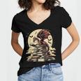 Dragon Reading a Book Dragons And Books Lover Bookworm Women's Jersey Short Sleeve Deep V-Neck Tshirt