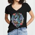 Dragon Reading Book Girls Kids Bookworm Book Lover Women's Jersey Short Sleeve Deep V-Neck Tshirt Dragon Reading Book Girls Kids Bookworm Book Lover Women's Jersey Short Sleeve Deep V-Neck Tshirt