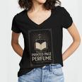 Printed Page Perfume Book Lover Saying Women's Jersey Short Sleeve Deep V-Neck Tshirt