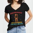 Emotionally Recovering From A Book Frog Women's Jersey Short Sleeve Deep V-Neck Tshirt