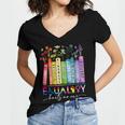 Equality Hurts No One Floral Books LGBTQ Gay Les Pride Month Women's Jersey Short Sleeve Deep V-Neck Tshirt