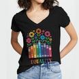 Equality Love Peace Compassion Books Protest Women Girls Kid Women's Jersey Short Sleeve Deep V-Neck Tshirt Equality Love Peace Compassion Books Protest Women Girls Kid Women's Jersey Short Sleeve Deep V-Neck Tshirt