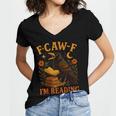 F CAW F Crow I'm Reading Book Lover Fall Women's Jersey Short Sleeve Deep V-Neck Tshirt F CAW F Crow I'm Reading Book Lover Fall Women's Jersey Short Sleeve Deep V-Neck Tshirt