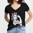 Female Librarian Rosie Riveter Book Guardian Woman Women's Jersey Short Sleeve Deep V-Neck Tshirt Female Librarian Rosie Riveter Book Guardian Woman Women's Jersey Short Sleeve Deep V-Neck Tshirt