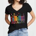 Floral Flower Book Equality Human Rights Women's Rights Women's Jersey Short Sleeve Deep V-Neck Tshirt