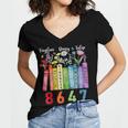 Floral Foxglove Daisy Tulip 8647 Books Lover Blooming Flower Women's Jersey Short Sleeve Deep V-Neck Tshirt