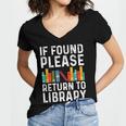 If Found Please Return To Library Book Lover Women's Jersey Short Sleeve Deep V-Neck Tshirt