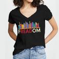 Freadom Anti-Banned Books – Read Banned Books Library Women's Jersey Short Sleeve Deep V-Neck Tshirt Freadom Anti-Banned Books – Read Banned Books Library Women's Jersey Short Sleeve Deep V-Neck Tshirt