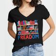 Freadom To Read Book Lover Reading Freedom Women's Jersey Short Sleeve Deep V-Neck Tshirt Freadom To Read Book Lover Reading Freedom Women's Jersey Short Sleeve Deep V-Neck Tshirt