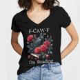 Fuck Off Im Reading Smut Books Dark Romance Book Crow F Cawf Women's Jersey Short Sleeve Deep V-Neck Tshirt