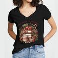 Fully Booked For Christmas Cozy Holiday Books Winter Reading Women's Jersey Short Sleeve Deep V-Neck Tshirt Fully Booked For Christmas Cozy Holiday Books Winter Reading Women's Jersey Short Sleeve Deep V-Neck Tshirt