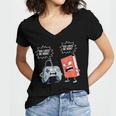 Gamer Book Lover Girl Women Bookworm Video Gaming Daughter Women's Jersey Short Sleeve Deep V-Neck Tshirt