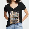 Ghost Book Reading Books Lover Teacher Happy Halloween Women's Jersey Short Sleeve Deep V-Neck Tshirt Ghost Book Reading Books Lover Teacher Happy Halloween Women's Jersey Short Sleeve Deep V-Neck Tshirt