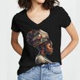 Girl Crown Of Books African Teacher Black History BHM Women's Jersey Short Sleeve Deep V-Neck Tshirt