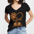 Girl Who Loves Dogs & Books Heart Dog Lover Reader Reeding Women's Jersey Short Sleeve Deep V-Neck Tshirt Girl Who Loves Dogs & Books Heart Dog Lover Reader Reeding Women's Jersey Short Sleeve Deep V-Neck Tshirt
