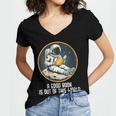 Good Book Is Out Of This World Space Reading Lover Women's Jersey Short Sleeve Deep V-Neck Tshirt