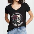 Good Girls Read Dirty Books Smut Reader Dark Romance Skull Women's Jersey Short Sleeve Deep V-Neck Tshirt Good Girls Read Dirty Books Smut Reader Dark Romance Skull Women's Jersey Short Sleeve Deep V-Neck Tshirt