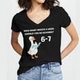 Goose Reading 67 Six Seven Meme Teacher Book Lover Women's Jersey Short Sleeve Deep V-Neck Tshirt