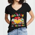 Groovy 100 Days In The Books Reading 100th Day Of School Women's Jersey Short Sleeve Deep V-Neck Tshirt Groovy 100 Days In The Books Reading 100th Day Of School Women's Jersey Short Sleeve Deep V-Neck Tshirt