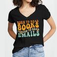 Groovy Born To Read Books Forced To Read Emails Reading Women's Jersey Short Sleeve Deep V-Neck Tshirt Groovy Born To Read Books Forced To Read Emails Reading Women's Jersey Short Sleeve Deep V-Neck Tshirt