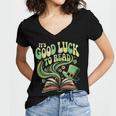 Groovy It's Good Luck To Read St Patrick's Day Book Lucky Women's Jersey Short Sleeve Deep V-Neck Tshirt
