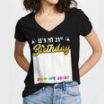 Guestbook My 21st Birthday Sign My Shirt Birthday Party Women's Jersey Short Sleeve Deep V-Neck Tshirt Guestbook My 21st Birthday Sign My Shirt Birthday Party Women's Jersey Short Sleeve Deep V-Neck Tshirt
