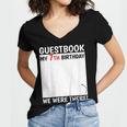 Guestbook 7th Birthday 7 Year Old Born 2018 Bday Women's Jersey Short Sleeve Deep V-Neck Tshirt Guestbook 7th Birthday 7 Year Old Born 2018 Bday Women's Jersey Short Sleeve Deep V-Neck Tshirt