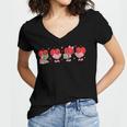 Heart Reading Books Valentine Teacher Library Book Lover Women's Jersey Short Sleeve Deep V-Neck Tshirt