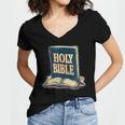 Holy Book Costume For Jesus And Bible Lovers Women's Jersey Short Sleeve Deep V-Neck Tshirt