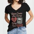 Horror Book Club Creepy Reader Gothic Fiction Thriller Fan Women's Jersey Short Sleeve Deep V-Neck Tshirt