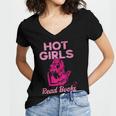 Hot Girls Read Books Cute Book Reader Women Women's Jersey Short Sleeve Deep V-Neck Tshirt Hot Girls Read Books Cute Book Reader Women Women's Jersey Short Sleeve Deep V-Neck Tshirt