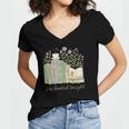 I'm Booked Tonight Cozy Floral Book Lover Graphic Women's Jersey Short Sleeve Deep V-Neck Tshirt I'm Booked Tonight Cozy Floral Book Lover Graphic Women's Jersey Short Sleeve Deep V-Neck Tshirt
