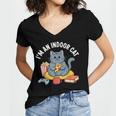 I'm An Indoor Cat Introvert Pizza Popcorn Book Gamer Cat Women's Jersey Short Sleeve Deep V-Neck Tshirt I'm An Indoor Cat Introvert Pizza Popcorn Book Gamer Cat Women's Jersey Short Sleeve Deep V-Neck Tshirt