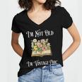 I'm Not Old Women Shirt Vintage Chic Floral Book Women's Jersey Short Sleeve Deep V-Neck Tshirt