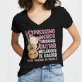 Introvert Guitarist Expressing Words Through Guitar Melody Women's Jersey Short Sleeve Deep V-Neck Tshirt