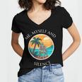 Introvert Relaxation Me Myself And Silence Summer Vacation Women's Jersey Short Sleeve Deep V-Neck Tshirt