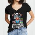 Introverted Book Club Reading Lover Cow Women's Jersey Short Sleeve Deep V-Neck Tshirt Introverted Book Club Reading Lover Cow Women's Jersey Short Sleeve Deep V-Neck Tshirt