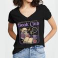 Introverted Romance Unapologetically Anti-Social Book Club Women's Jersey Short Sleeve Deep V-Neck Tshirt