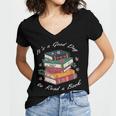It's a Good Day To Read a Book Floral Stack Tee Women's Jersey Short Sleeve Deep V-Neck Tshirt It's a Good Day To Read a Book Floral Stack Tee Women's Jersey Short Sleeve Deep V-Neck Tshirt