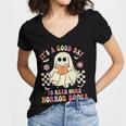 It's A Good Day To Read More Horror Books Halloween Women's Jersey Short Sleeve Deep V-Neck Tshirt It's A Good Day To Read More Horror Books Halloween Women's Jersey Short Sleeve Deep V-Neck Tshirt