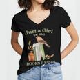 Just a Girl Who Loves Books And Birds Book Reading Bird Love Women's Jersey Short Sleeve Deep V-Neck Tshirt Just a Girl Who Loves Books And Birds Book Reading Bird Love Women's Jersey Short Sleeve Deep V-Neck Tshirt
