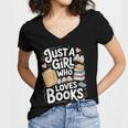Just a Girl Who Loves Books Bookish Readers Book Lover Girls Women's Jersey Short Sleeve Deep V-Neck Tshirt Just a Girl Who Loves Books Bookish Readers Book Lover Girls Women's Jersey Short Sleeve Deep V-Neck Tshirt