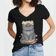 Just A Girl Who Loves Cats & Books Bookish Women Women's Jersey Short Sleeve Deep V-Neck Tshirt Just A Girl Who Loves Cats & Books Bookish Women Women's Jersey Short Sleeve Deep V-Neck Tshirt