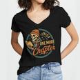 Just One More Chapter Skeleton Reading Book Scaft Beanie Women's Jersey Short Sleeve Deep V-Neck Tshirt
