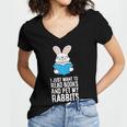 I Just Want To Read Books And Pet My Rabbit Women's Jersey Short Sleeve Deep V-Neck Tshirt I Just Want To Read Books And Pet My Rabbit Women's Jersey Short Sleeve Deep V-Neck Tshirt