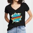 Kids Boys Benjamin Name Personalized Superhero Comic Book Women's Jersey Short Sleeve Deep V-Neck Tshirt Kids Boys Benjamin Name Personalized Superhero Comic Book Women's Jersey Short Sleeve Deep V-Neck Tshirt