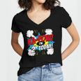 Kids Ka-Pow 2 Years Old Kids 2nd Birthday Comic Book Super Hero Women's Jersey Short Sleeve Deep V-Neck Tshirt Kids Ka-Pow 2 Years Old Kids 2nd Birthday Comic Book Super Hero Women's Jersey Short Sleeve Deep V-Neck Tshirt