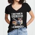 Kids Read Books & Pet My Blue Merle Corgi Lover Women's Jersey Short Sleeve Deep V-Neck Tshirt Kids Read Books & Pet My Blue Merle Corgi Lover Women's Jersey Short Sleeve Deep V-Neck Tshirt