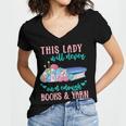 THIS LADY Will Never Own Enough BOOKS & YARN Women's Jersey Short Sleeve Deep V-Neck Tshirt THIS LADY Will Never Own Enough BOOKS & YARN Women's Jersey Short Sleeve Deep V-Neck Tshirt