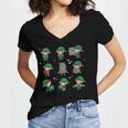 Librarian Book Lover Christmas Elf Reading Joy Women's Jersey Short Sleeve Deep V-Neck Tshirt